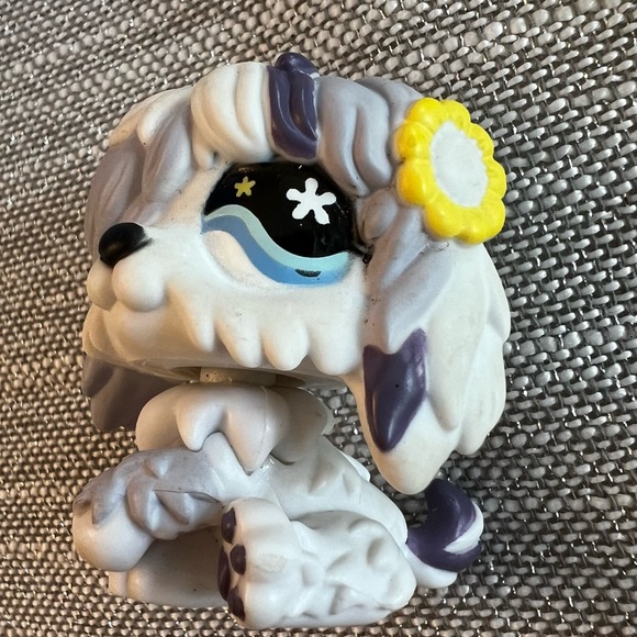 AUTHENTIC Littlest Pet Shop #465 #466 Shaggy Sheepdog Dog White 2007 Hasbro LPS - Picture 2 of 10